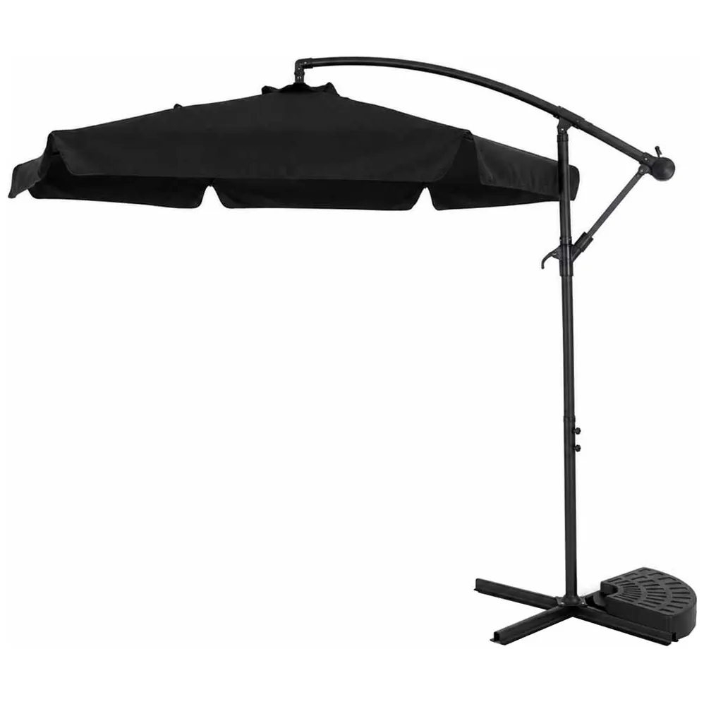 Parasol ogrodowy LUARO duży składany z wysięgnikiem 290cm czarny - obrazek 8