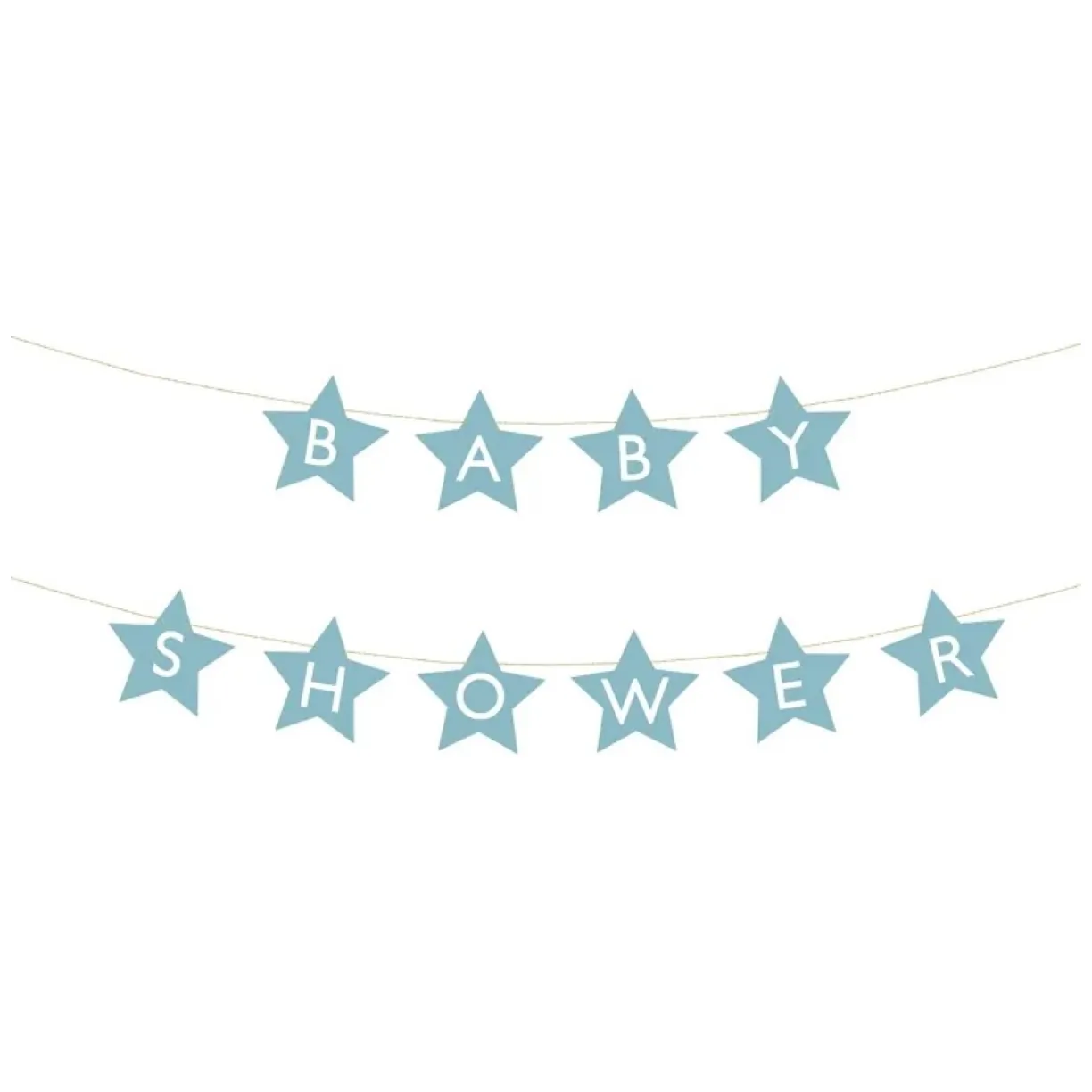 Baner napis na baby shower gwiazdki jasnoniebieskie 290cm x 16,5cm