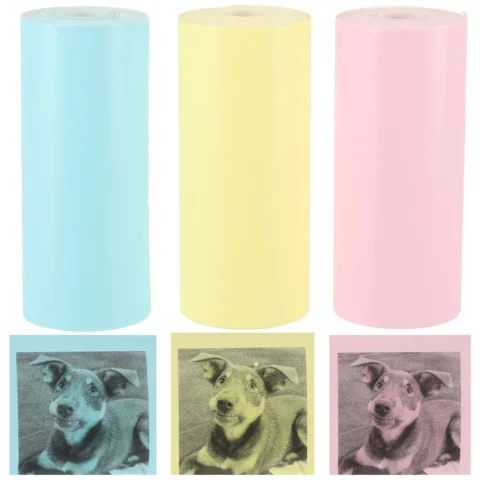 Rolki termiczne papier do drukarki aparatu 5,7cm x 3m 3 sztuki kolorowe