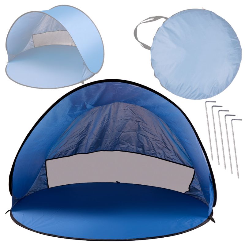 Namiot plażowy duży samorozkładający się automatyczny na plażę parawan ogrodowy XL 146x146cm + pokrowiec - obrazek 2