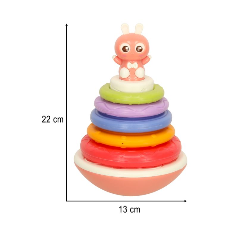 Wańka wstańka zabawka sensoryczna Bibi-inn różowa - obrazek 5