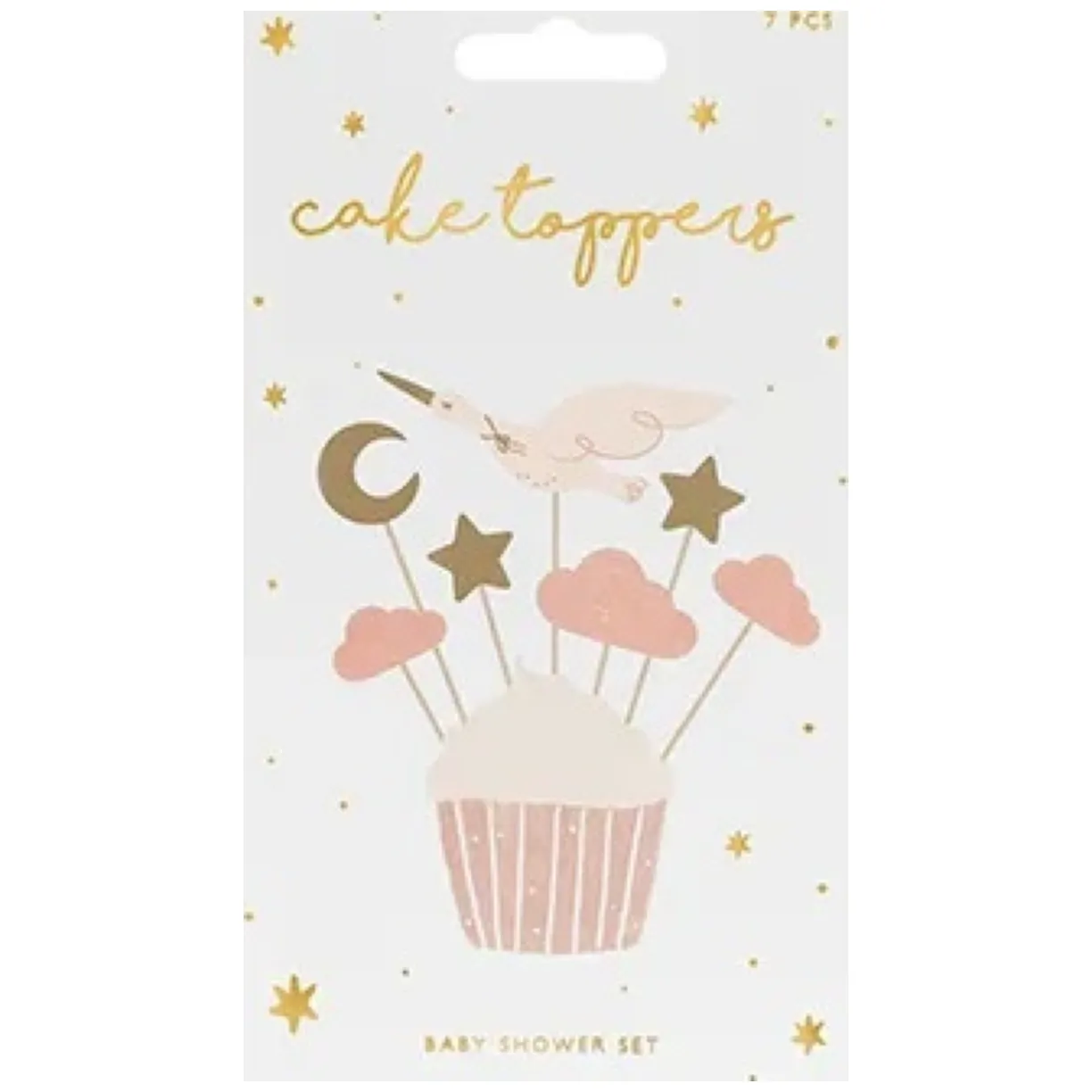 Dekoracje do muffinek babeczek - Bocian 11cm-12cm 7 sztuk - obrazek 2