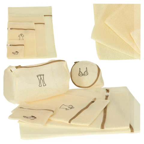 Worek siatka torba do prania bielizny ubrań spodni z zamkiem 6 szt