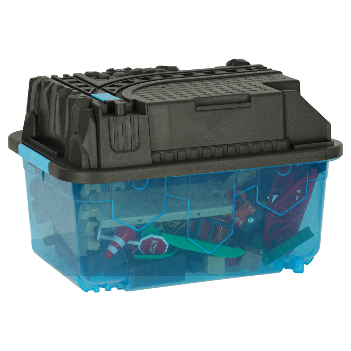 Kolejka drewniana pociąg lokomotywa plac budowy 55 elementów - obrazek 11