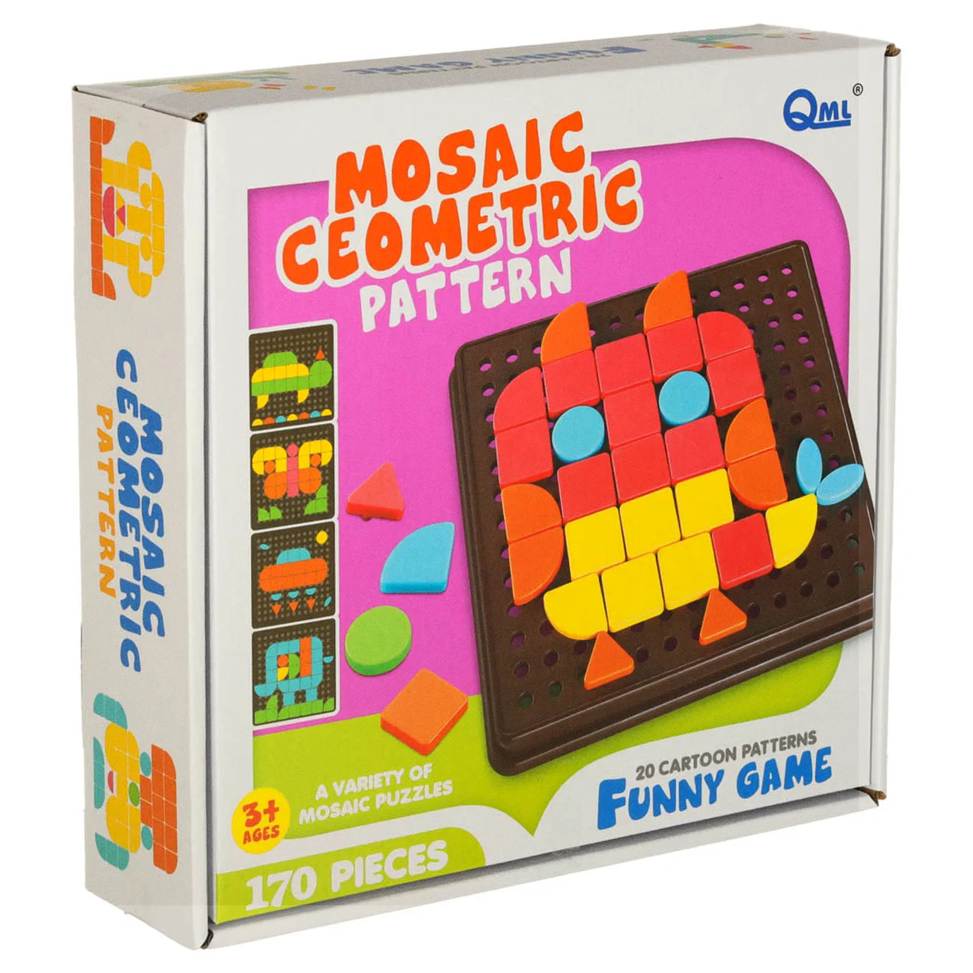 Mozaika geometryczna układanka kreatywna kształty 170 elementów - obrazek 14