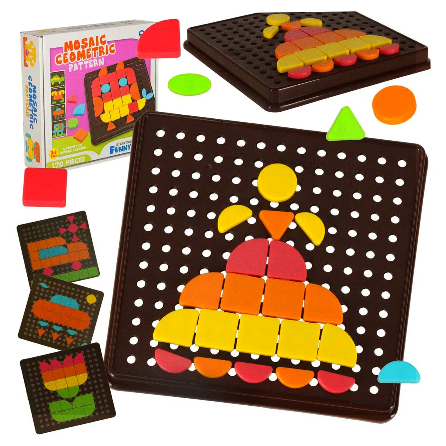 Mozaika geometryczna układanka kreatywna kształty 170 elementów