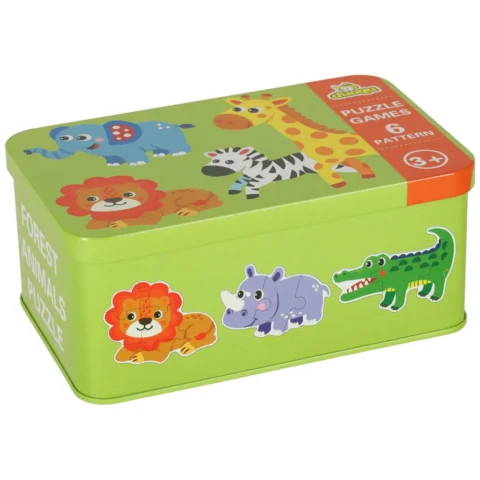 Puzzle dla dzieci układanka w puszce zwierzątka safari 25 puzzli 6 obrazków