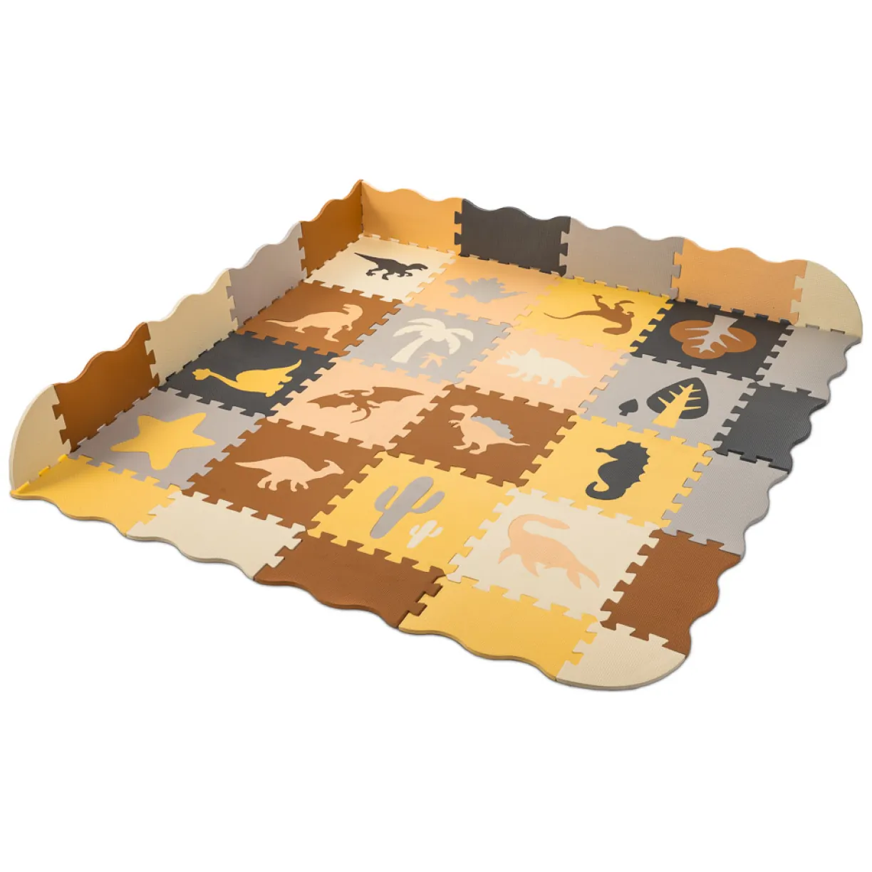 Mata edukacyjna piankowa puzzle brązowa 143 x 143 cm 36 elementów - obrazek 7
