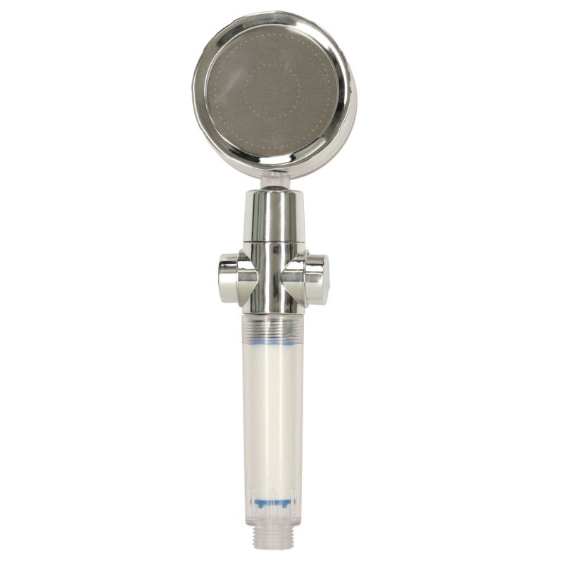 Słuchawka prysznicowa z turbiną filtrem wentylatorem wysokociśnieniowa oszczędna złota - obrazek 2