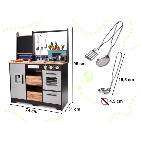 Kuchnia dla dzieci drewniana MDF z akcesoriami LOFT XXL 96cm