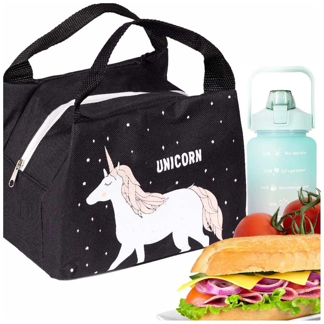 Torba termiczna na lunch jedzenie śniadaniowa izolacyjna jednorożec - obrazek 3