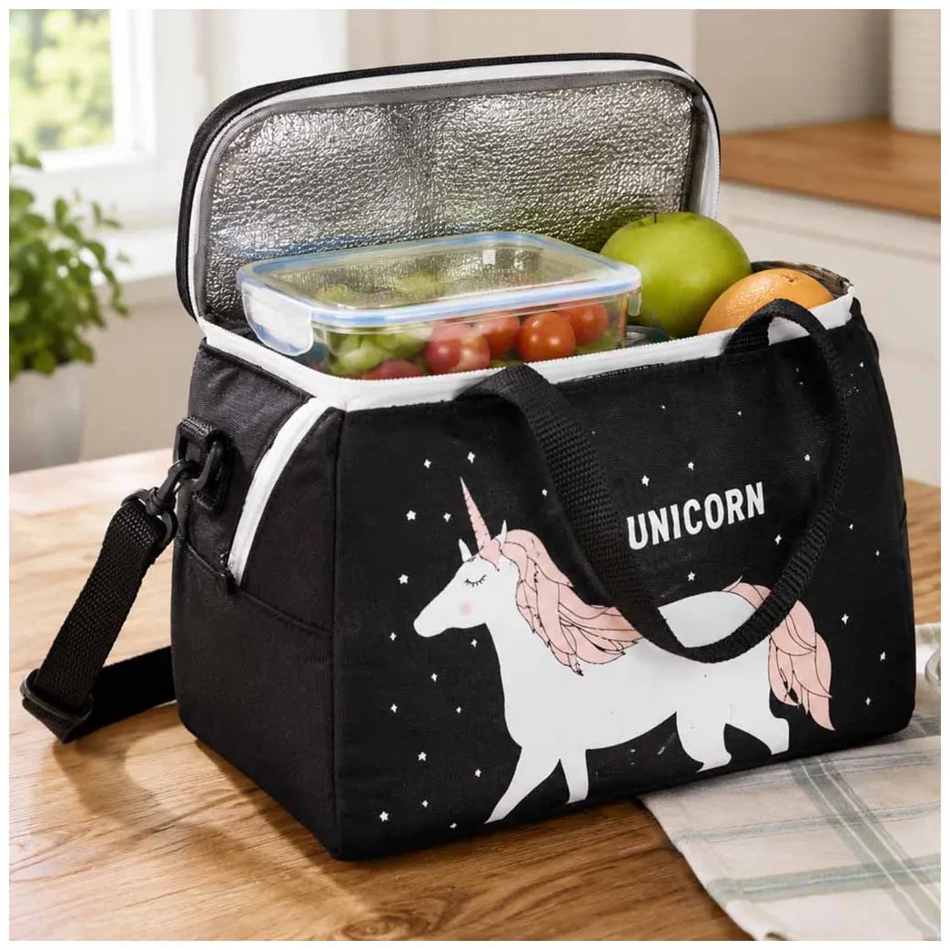Torba termiczna na lunch jedzenie śniadaniowa izolacyjna jednorożec - obrazek 4