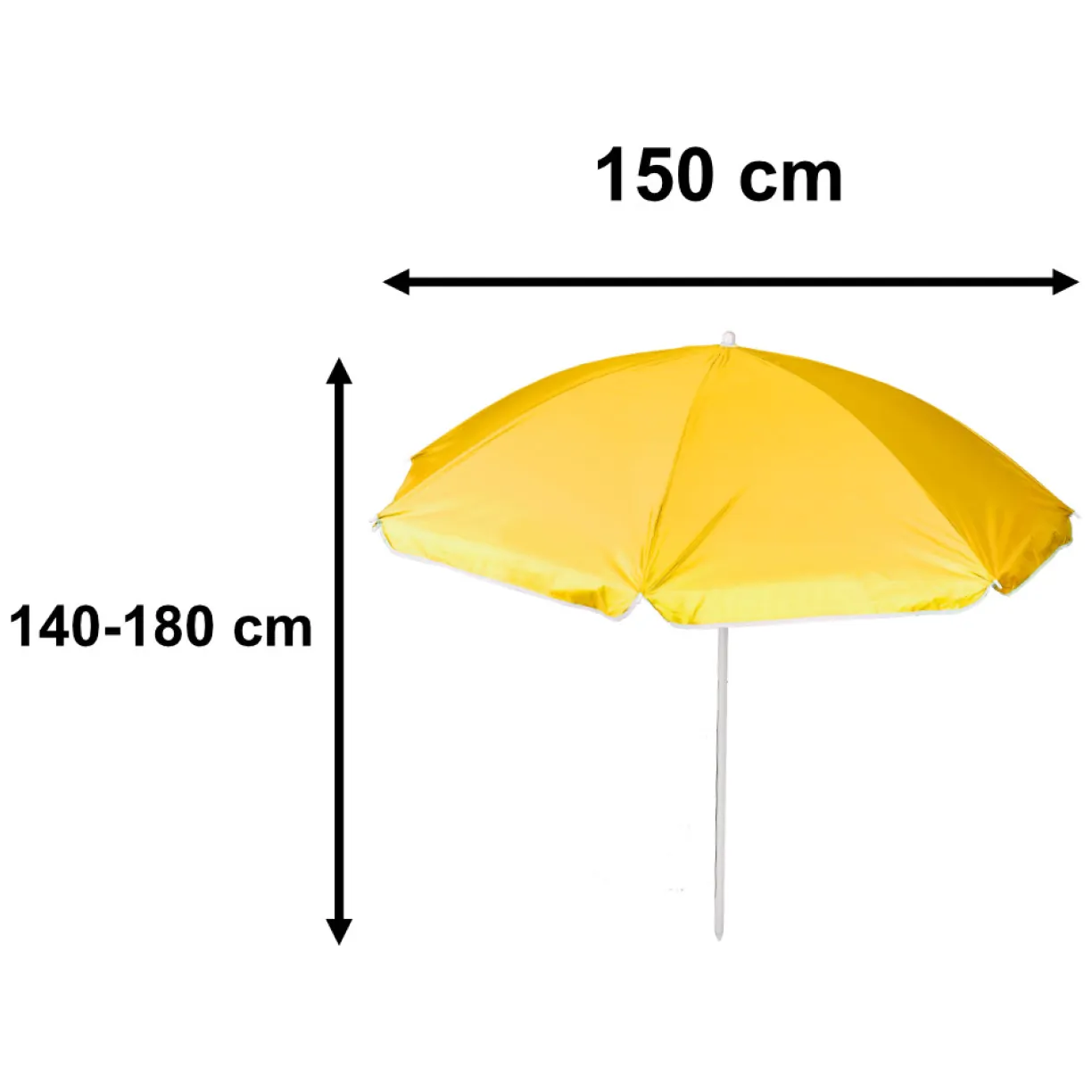 Parasol ogrodowy plażowy regulowany łamany składany UV 150cm żółty - obrazek 2
