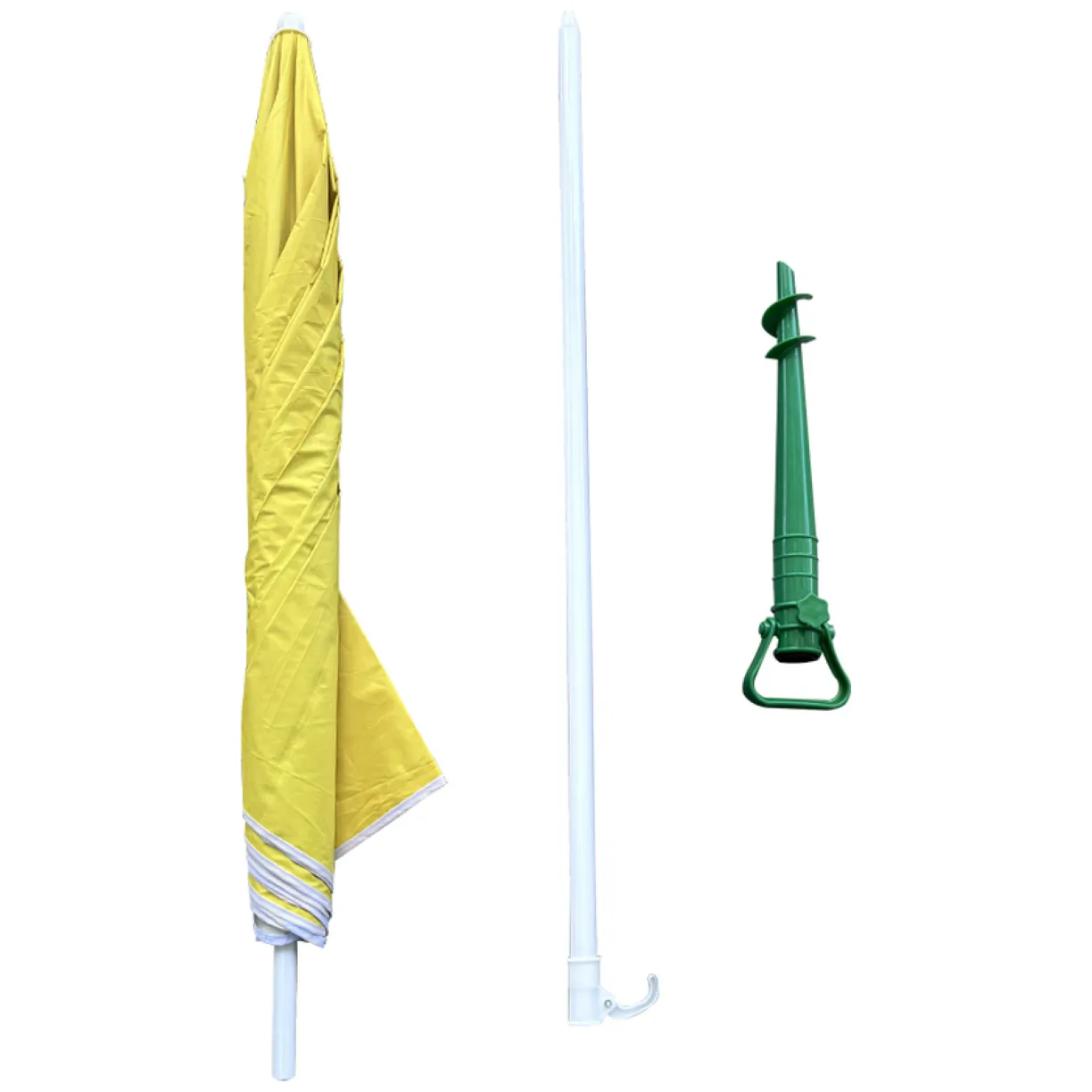 Parasol ogrodowy plażowy regulowany łamany składany UV 150cm żółty - obrazek 9