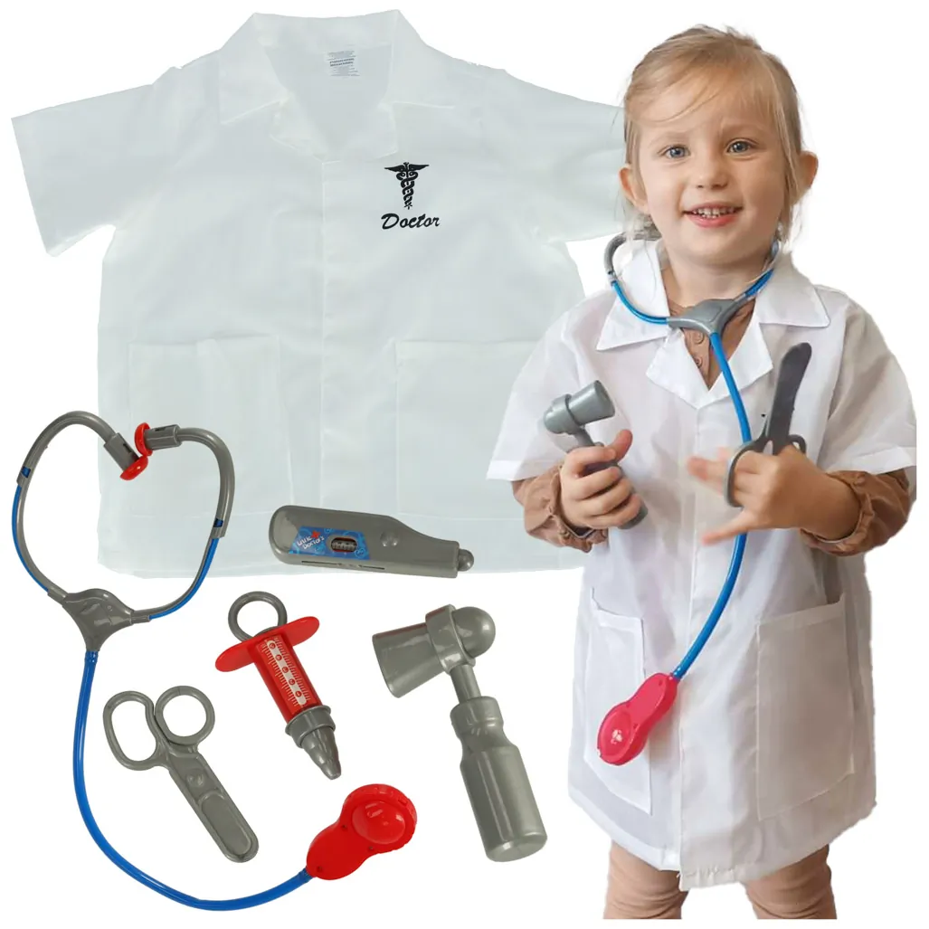 Kostium strój karnawałowy przebranie lekarz strój doktora kitel lekarski zestaw 3-8 lat - obrazek 5