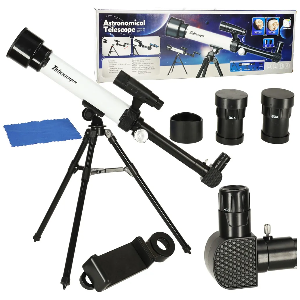 Teleskop astronomiczny luneta obserwacyjna dla dzieci ze statywem 30x 60x - obrazek 11