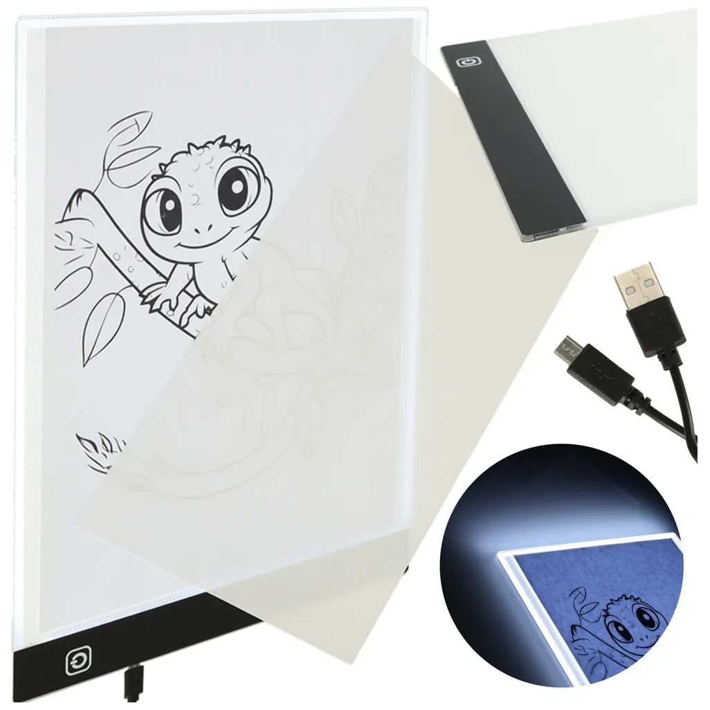 Deska kreślarska tablica tablet graficzny kalka do rysowania podświetlana LED A4 - obrazek 9