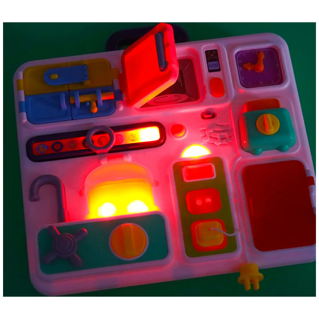 Tablica manipulacyjna sensoryczna montessori kuchnia zegar światło dźwięk - obrazek 14