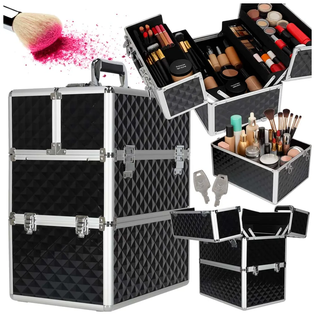Kuferek na kosmetyki walizka organizer kosmetyczny XXL 3D