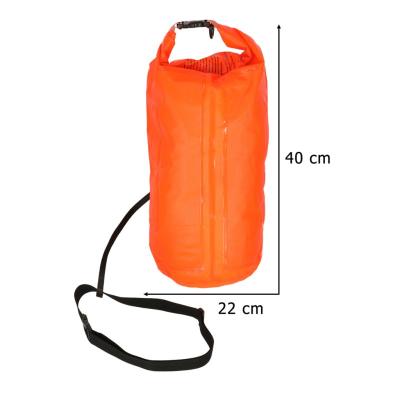 Bojka do pływania boja asekuracyjna ratunkowa pływacka sucha kieszeń gwizdek 20l - obrazek 10