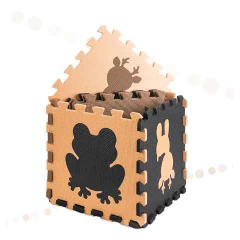 Mata edukacyjna piankowa puzzle beż 85 x 85 cm 9 elementów