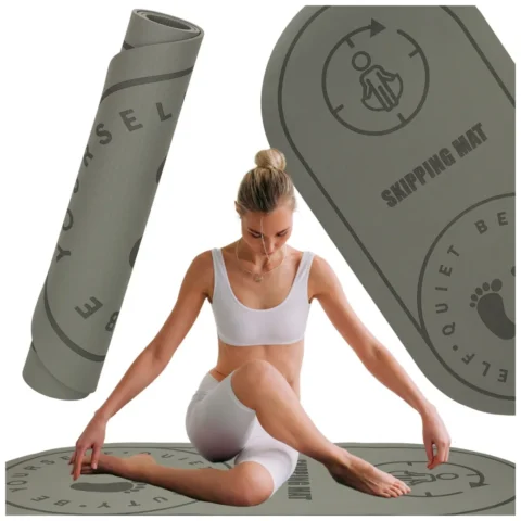 Mata fitness do ćwiczeń jogi wygłuszająca antypoślizgowa 125x61,5x0,6 cm szara