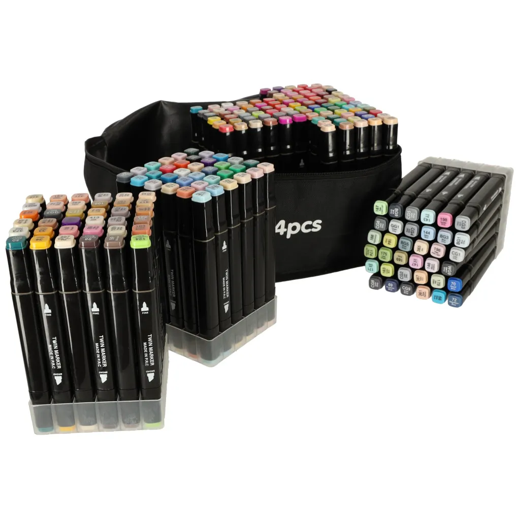 Markery dwustronne mazaki alkoholowe w etui 204 + podstawka - obrazek 5