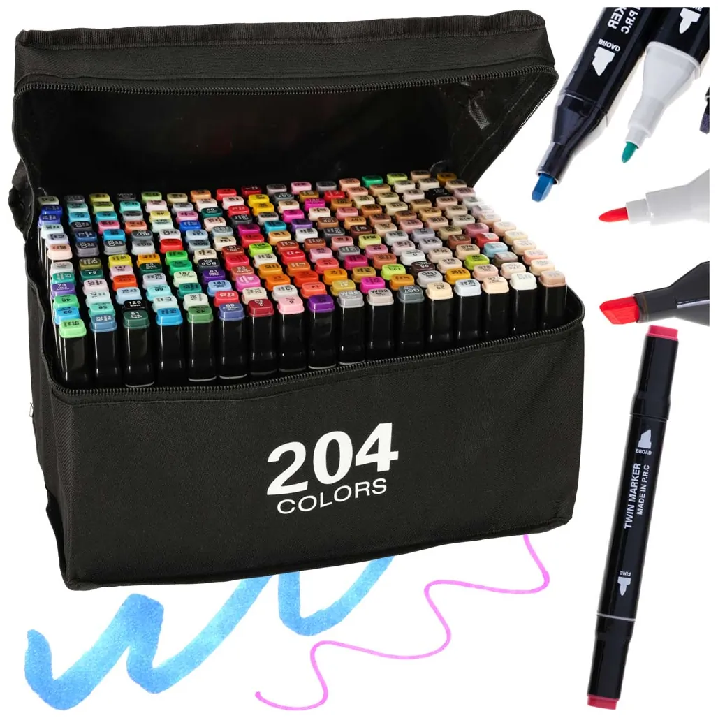 Markery dwustronne mazaki alkoholowe w etui 204 + podstawka - obrazek 9