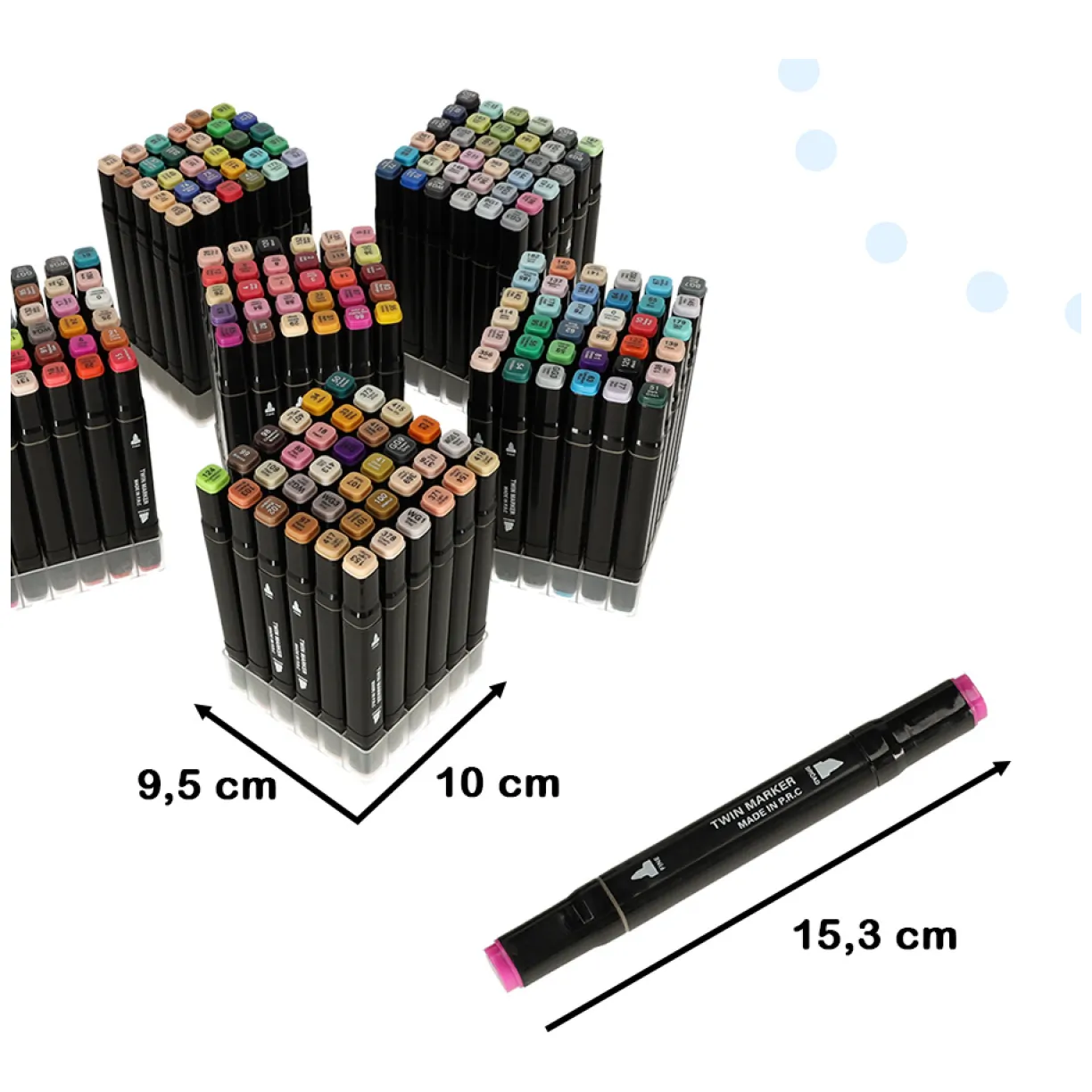 Markery dwustronne mazaki alkoholowe w etui 204 + podstawka