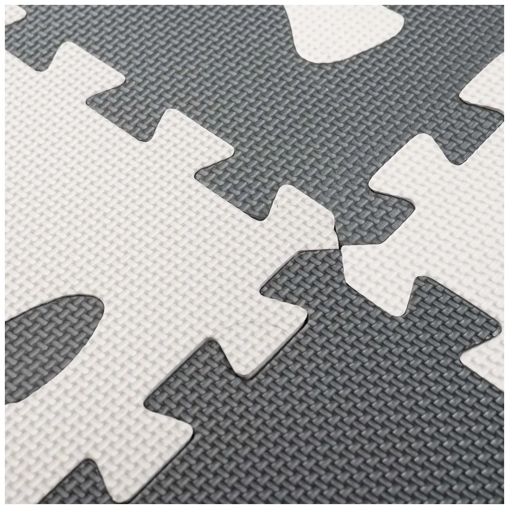 Mata edukacyjna dla dzieci piankowa puzzle szara 85 x 85 cm 9 elementów - obrazek 3