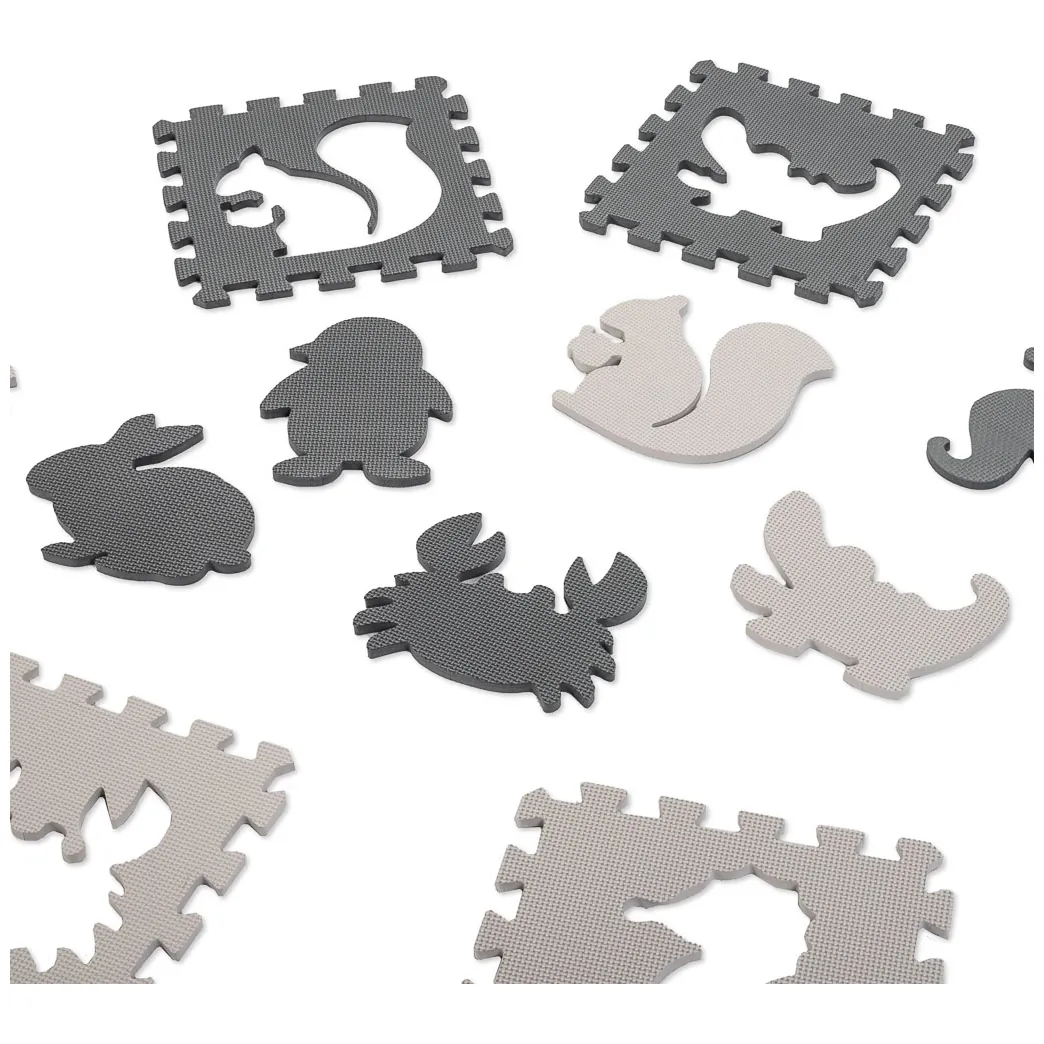 Mata edukacyjna dla dzieci piankowa puzzle szara 85 x 85 cm 9 elementów - obrazek 7
