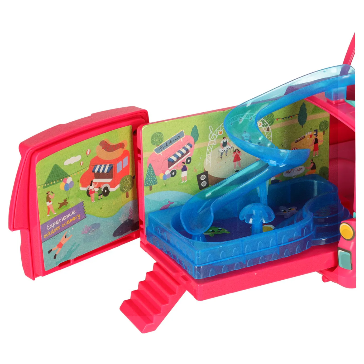 Samochód dla lalek kempingowy kamper akcesoria lalka basen - obrazek 9