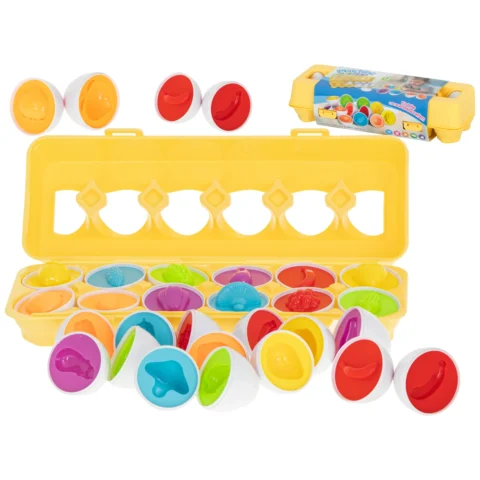 Układanka edukacyjna sorter dopasuj kształty owoce jajka 12 sztuk