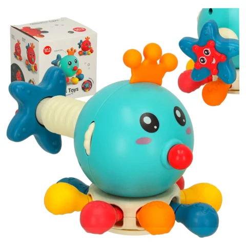 Zabawka sensoryczna gryzak dla niemowląt ośmiornica Bibi-inn niebieska