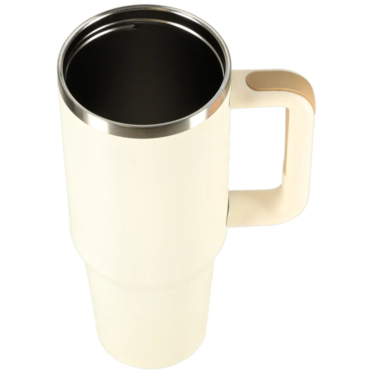 Kubek termiczny ze słomką i uchwytem termos 1200ml kremowy - obrazek 7