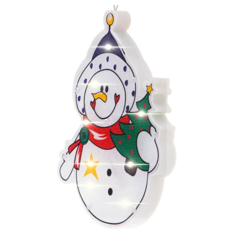 Lampki LED wisząca ozdoba dekoracja okna świąteczna przyssawka bałwan