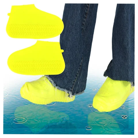 Nakładki przeciwdeszczowe na buty ochraniacze nieprzemakalne przeciwdeszczowe kalosze S żółte roz. 26-34