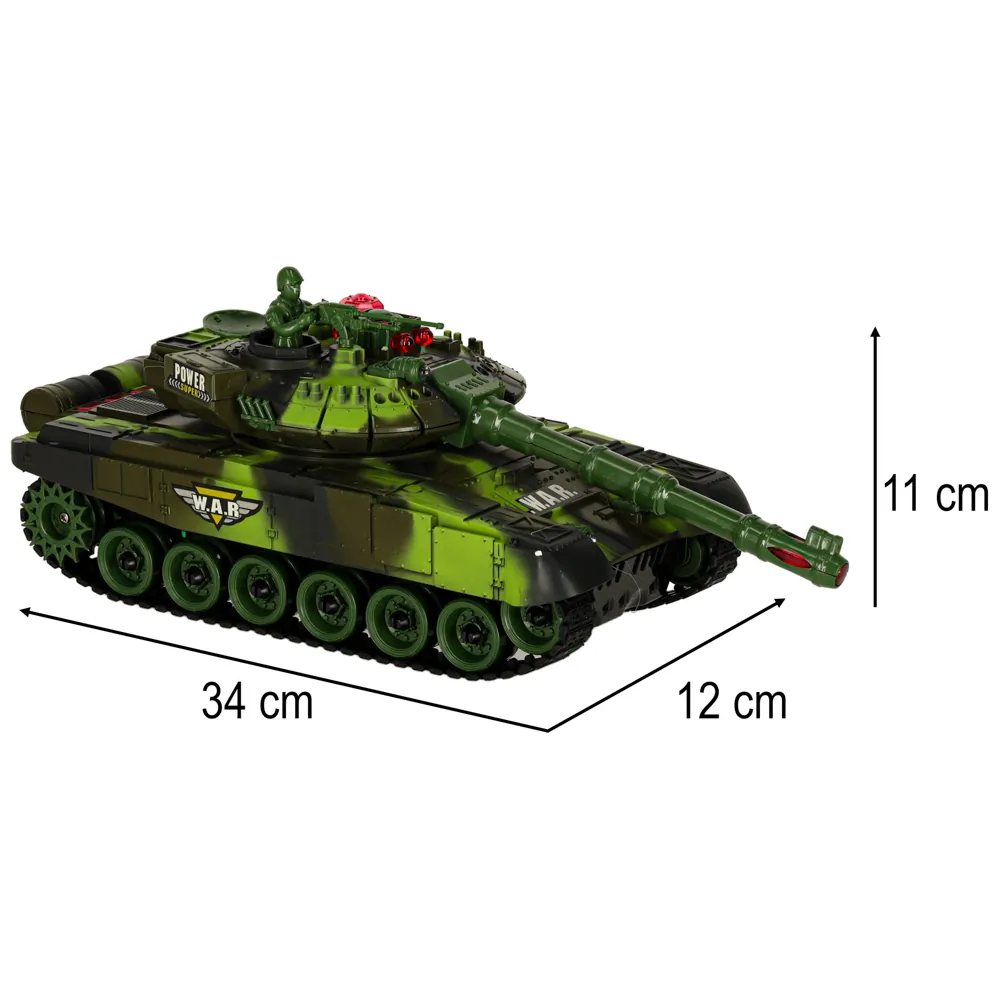 Czołg zdalnie sterowany na pilota RC War Tank 9993 2.4 GHz kamuflaż leśny - obrazek 10