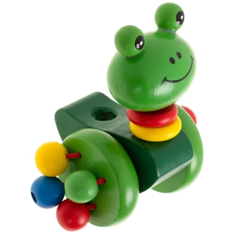 Pchacz na kiju żabka spacerowa drewniana