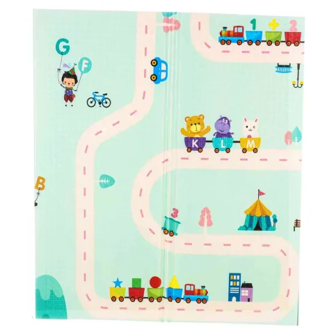 Mata edukacyjna piankowa dwustronna składana pandy ulica 180 x 200cm