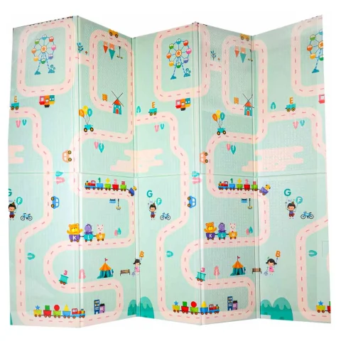 Mata edukacyjna piankowa dwustronna składana pandy ulica 180 x 200cm