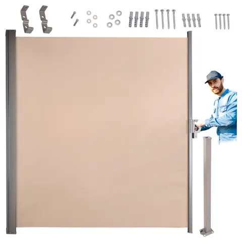 Markiza boczna tarasowa LUARO parawan zwijany 180 x 400 cm beżowy