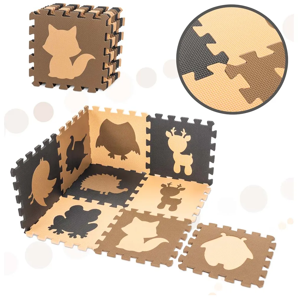 Mata edukacyjna piankowa puzzle beż 85 x 85 cm 9 elementów - obrazek 7