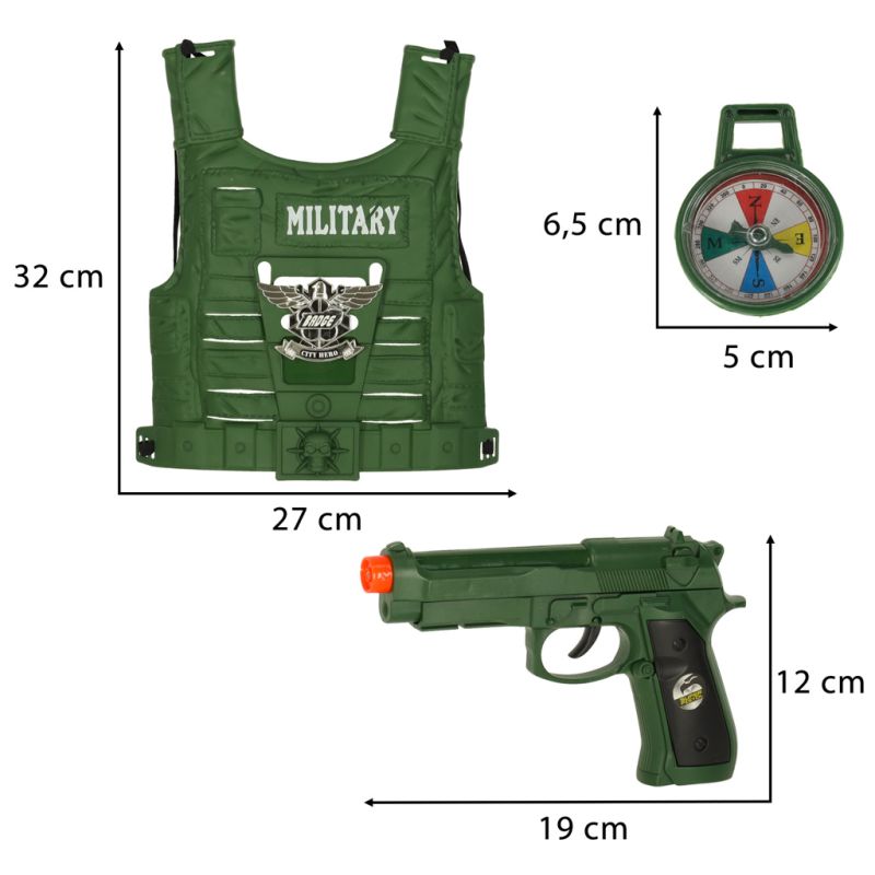 Zestaw wojskowy strój kamizelka karabin lornetka - obrazek 9