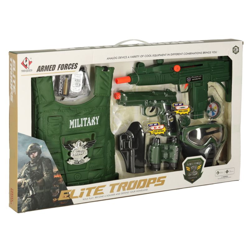 Zestaw wojskowy strój kamizelka karabin lornetka - obrazek 10