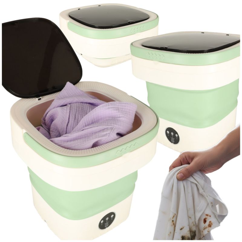 Pralka automatyczna turystyczna mini składana przenośna 12L zielona - obrazek 16