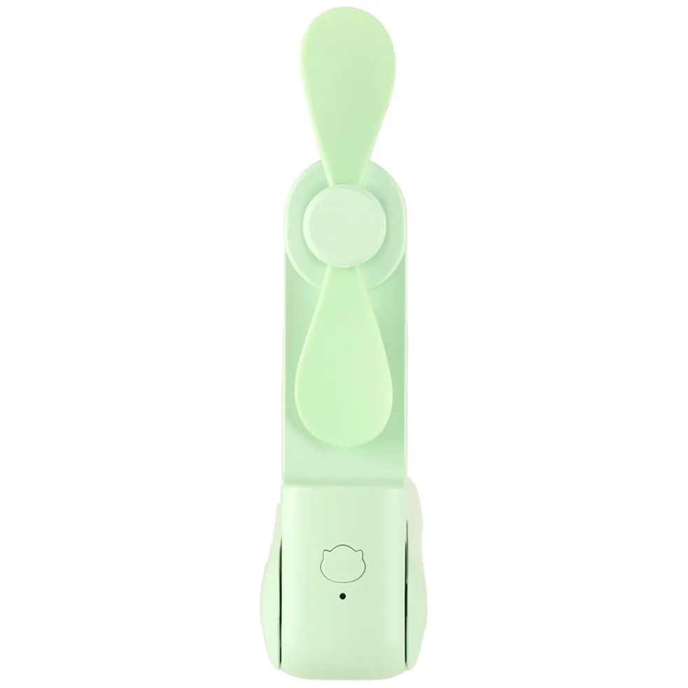 Wiatrak biurkowy wentylator mini ręczny składany wiatraczek przenośny USB zielony - obrazek 4