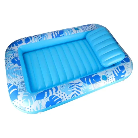 leżak do opalania z poduszką 175cm niebieski