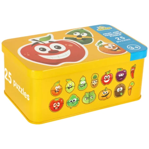 Puzzle dla dzieci układanka w puszce owoce warzywa 50 puzzli 25 obrazków