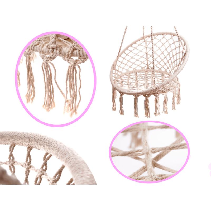 Huśtawka LUARO fotel bocianie gniazdo ecru 80cm 150kg - obrazek 2